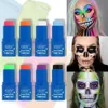 Body Paint 1Pc Halloween Face Body Painting Stick Cream Waterproof UV Light Neon Purple Pink Green Black White Paint Cream Party Art Makeup d240424