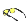 Sunglasses 1/2PCS Glasses Unisex Square Yellow Lenses Night-Vision Driving Men Women Windproof Goggle