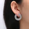 Boucles d'oreilles étalon Bettyue Magnifique forme circulaire pleine de boucle d'oreille de zircon cubique pour femmes bijoux de mode en banquet habillage cadeau