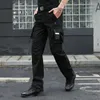 Calça de algodão de algodão de algodão Tactical Homem Treinamento para Caminhadas ao ar livre Treinamento urbano Combate as calças casuais retas macho