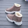 Botas de nieve tobillo peluche tibia media mujer negro y marrón grises grises de invierno plano espesado Zapatos Mujer 2024