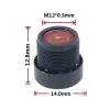 Filters M12 Geen vervorminglens 6mm Gezichtherkenning Visuele niet -vervormde lens 5.0MP 1/2.5 "voor industriële visie USB IP Motion Camera