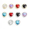 Afitos 10pcs European Peach Heart Rhinestones Princess Style Jewelhings Encontros de colar Diy Brincos Acessórios