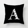 Kudde 45x45cm Crystal Diamonds Letter Tryckt 26 bokstäver Engelska Alfabetet Cover Polyester Decoration SOFA Kudde