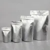 Väskor 50st Secure Round Corner Stand Up Aluminium Foil Zip Lock Packaging Bag Reclosable Snack Coffee Light Proof Presentförvaring Puches