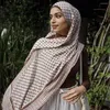 Etniska kläder keffiyeh tryck chiffon för muslimska damer hijab palestina högkvalitativa palestinska halsduk 185x70cm