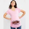 Kussens excuseer me, het is januari maar 12 maanden zomer zwangerschap zwangerschap zwangerschap t -shirt vrouwen tee zwarte baby print zwangere kleding