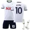 Футбольные майки мужские спортивные костюмы 22-23 Hot C Jersey Home № 10 Kane 7 Son Heung-Min для взрослых детских спортивных футбольных костюмов+носки