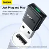 REDOS BASEUS USB Bluetooth 5.3 Adaptador para PC Win11/10/8.1 BT Receptor de transmissor DONGLE Adaptador sem fio para teclado sem fio mouse