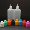 Şişeler 100pcs Boş plastik damlalık şişesi 3ml 5ml 10ml 20ml 30ml 50ml 60ml 100ml 120ml pe göz damlası uzun ucu ile şişe