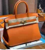 Handbag 30cm Golden Brown Platinum Tr Grade Togo Fashion Commuter Womens Bag Handmade Genuine Leather