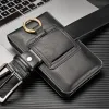 Puches Retro Pu Leather Case Phone Bag Pouch för iPhone 14 13 12 11 X XR 7 8 Kort Slot Plånbok för Xiaomi Huawei Belt Clip Cover Holster