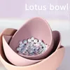 Bowls 5Pcs/Set Creative Lotus Notakia Fruit Salad Cereal Bowl Dishwasher Microwave Safe Unique Ceramic Ideal For Home Restaurant