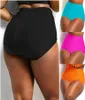 Sexy Women Solid OnePiece Bikini Shorts Krótkie stringi Brazylijskie wysokiej talii stroje kąpielowe kąpielowe stroje kąpielowe Plus 8524583