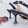 Sandaler afrikanska heta nya italienska design strass utsmyckade lagrar form dekoration slitstarka och bekväma spetsiga Heelsl2404