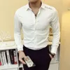 Erkekler Elbise Gömlek Gömlek ve Bluz Siyah Giysileri Resmi Erkek Üstü Uzun Kollu İş Markası Slim İnce Fit Hipster Asya Yakası