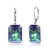 Earrings Earring Silver 925 Mystic topaz Earings Fashion Jewelry 2023 Bohemia Rectangle Gemstone Rainbow Topaz Wedding Jewelry For Women