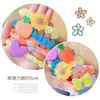 Hair Accessories 5 Pcs/Set Children Cute Acrylic Cartoon Flower Bow Scrunchies Rubber Bands Girls Lovely Elastic Hair Bands Kids Hair Accessories