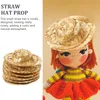 Dog Apparel 10pcs Dolls Black Dolls Hats Miniature Hat for Crafts Diy Decoration Jewelry Associory 7 alled Beige OMG