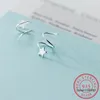 Kolczyki stadninowe 925 Sterling Srebrny pentagram Star Ear Bone Blue Bluckle Mini For Women Personality Jewelrry Bkej055