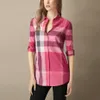 Designer Frauen lässig Shirt Premium Designer Business T-Shirt Klassische Männer Langarm Shirt Plaid Top