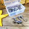 Accessoires 50pcs/Los 120g Stachel Metall Jig Head Fishing Haken für weiche Köder Winter Meeresfischerhaken Stecker Gewicht Jighead Accessoire