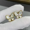Designer Original Van Bai Bei Butterfly örhängen pläterade med 18K Gold v Jia Jin Rose Mu Light Luxury for Women Smycken