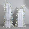 Decorative Flowers Cake Tower Decoration Blue Simulated Roses Wedding Background Arch KT Board Flower Arrangement Table F