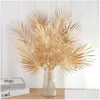 Goldene künstliche Blumen dekorative Kränze Pflanze Golden Plam Tree Blätter Gefälschte Arrangement Po Requisis Weihnachten Geburtstagsfeier Home Decor DH8VQ en