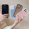 Cell Phone Cases INS Luxury Fashion Textile Fabric Brand Winter Phone Case For iPhone 15 14 13 12 Mini 11 Pro MAX 7 8 Plus SE 2 3 Soft TPU d240424