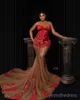 2024 SUKIENKI PLUS SIORE RED SUKIETY na specjalne okazje Promowanie wieczorowe sukienki Iluzja syrena Zastosowana koralikowata koronkowa sukienka urodzinowa suknie odbiór AM763