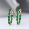 Chandelier en peluche Syoujyo Green Full Green Natural Zircon Long Womens Oreille 585 Couleur en or rose vintage Bride Wedding Bijoux Luxury Design Best Gift D240323