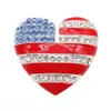 Broches de pinos 10 PCs/lote American Flag Broche Crystal Rhinestone Esmalte de coração Shape 4th of JY USA Pins patrióticos para presente/decoratio dh2f8