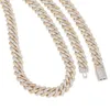 Hip Hop Jewelry Moissanite Cuban Necklace Ice Out Diamond Cuban Link 925 Silver 14mm Iced Miami Cuban Chain