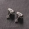 Square Full Diamond Hip-hop Earrings, Fashionable Square Micro Inlaid Zircon Earrings