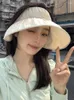 Bérets Summer Top Sun Top Sun pour femmes Wide Brim rikink UV Protection Cap Lady Outdoor Beach Sports Tennis Running Suncreen Caps