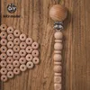 Machen wir 100pcs 10mm Baby Perlen -DIY -Accessoires Buchen Holz Abacus Perlen Food Grade Zahne Nippelkette 240415