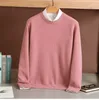 Herentruien Kasjmier trui o-neck gebreide jumpers lange mouw mannelijke pullover zacht warme wollen kleding gewoonte homme