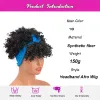 Parrucche parrucca con fascia con frangetta afro pieghevole parrucca ricci di calore sintetico resistente ai capelli naturali sciocchetti parrucche ondulate per donne nere