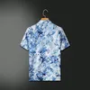 Camisa de manga curta de impressão geométrica Sufos de traje de traje de traje de traje para homens de verão Havaí roupas de duas peças de duas peças de calça de blusa definida A12