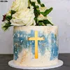 Fournitures festives 10pcs Arrivances Christian Cross Cake Topper Decoration Acrylique DIGN Bless Bless Party for Baking Supply