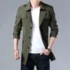 Trench Coats 2024 Spring en Autumn Windbreaker Midden-Lange Business Casual Jacket groot formaat