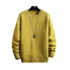 Polos Men's Clothing Blue Knit Sweater Male Solid Color No Hoodie Pullovers Plain Y2k Streetwear Tops Street Jumpers Cheap Fun Classic