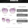 نظارة شمسية NYWOOOH Polygon Women Men Fashion Rimless Sun Glasses Luxury تقليم التدرج ظلال نظارات السفر UV400