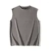 Men's Tank Tops Suede Fashion Trends Top Men Sleeveless Vest Solid O-Neck Summer Quality Casual Loose Fit Simple Camiseta Sin Mangas Hombre