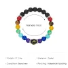 Strands 2pcs 7 brazalete de chakra con card para hombres para mujeres para el cristal natural joya de ansiedad de mandala yoga regalo