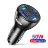 50W PD USB Car Charger Type C A Fast Charging Adapter Cigar Lighter Smartphone Jack Super Ultra Genuine Quick Charge For For iPhone 15 14 Plus 13 12 11 Samsung S24 S23 S22