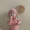 Sumni 4ps Summer Nexh Newnate Boys Girlsuits Bodysuits Cine Bunny Ear Bodysuits Hat and Cocks Outfit per salti per bambini