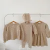 Pieci Spring Autumn Autunno neonato a manicotto lungo colore a maglia da maglieria topsuit da top per bambini per bambini