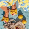 Pantoufles 2024 femmes Torridité Bow Sandales Slipper Indoor Outdoor -flops Beach Chaussures Femme Taille 35-43